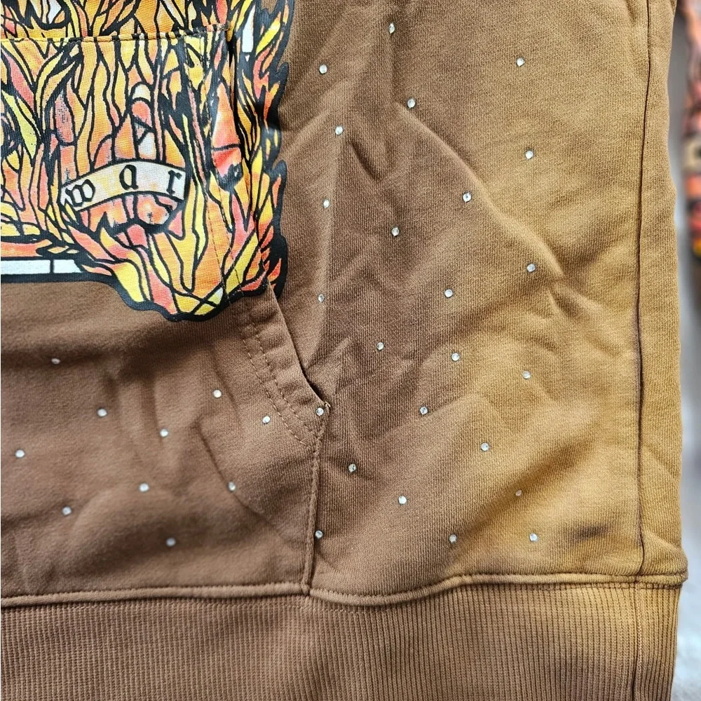 Who Decides War Men’s Flame Graphic Hoodie - Picture 7 of 9